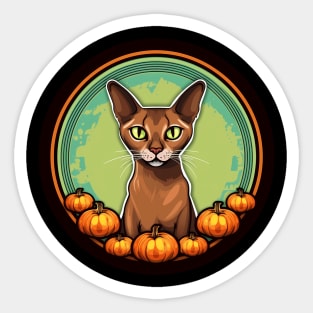 Abyssinian Cat Halloween, Cat Lover Sticker